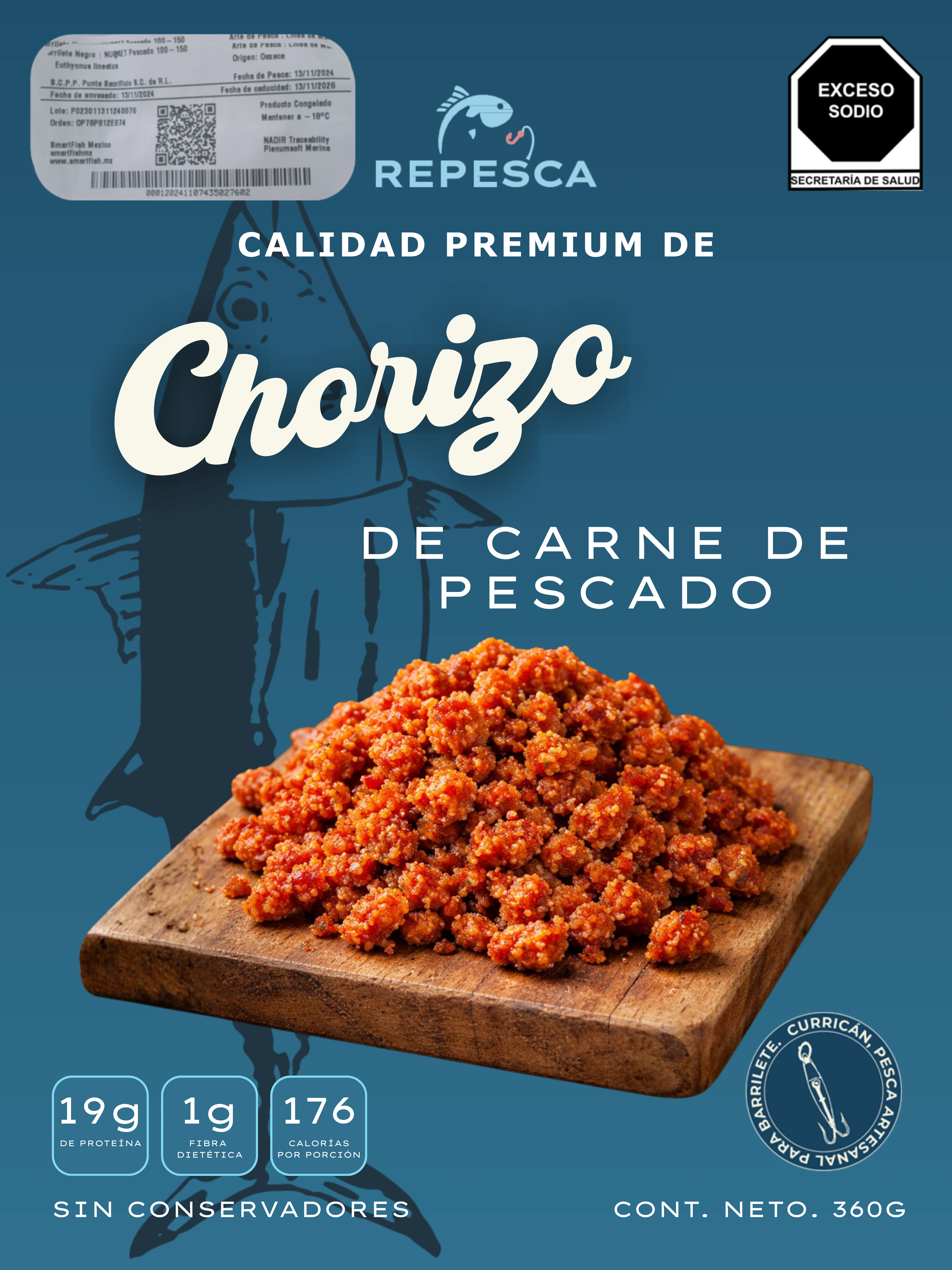 Chorizo de carne de pescado
